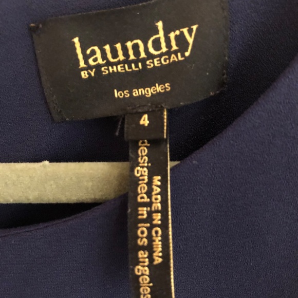 Navy Blue Straight Shift Dress sz 4 - Picture 2 of 6